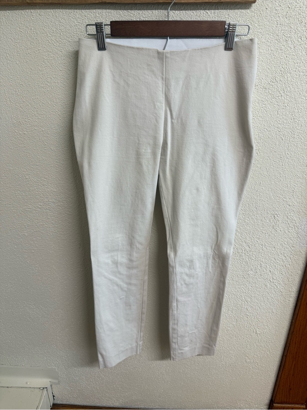 Cream Straight-Leg Pants